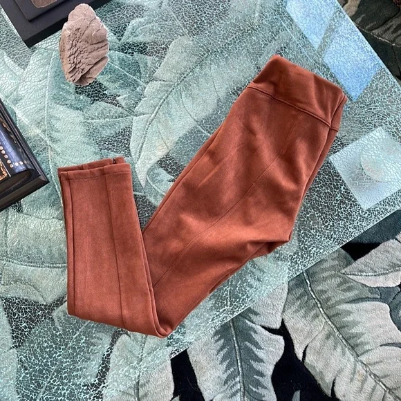 NEW Anthropologie Brown Faux Suede Leggings - Picture 4 of 7